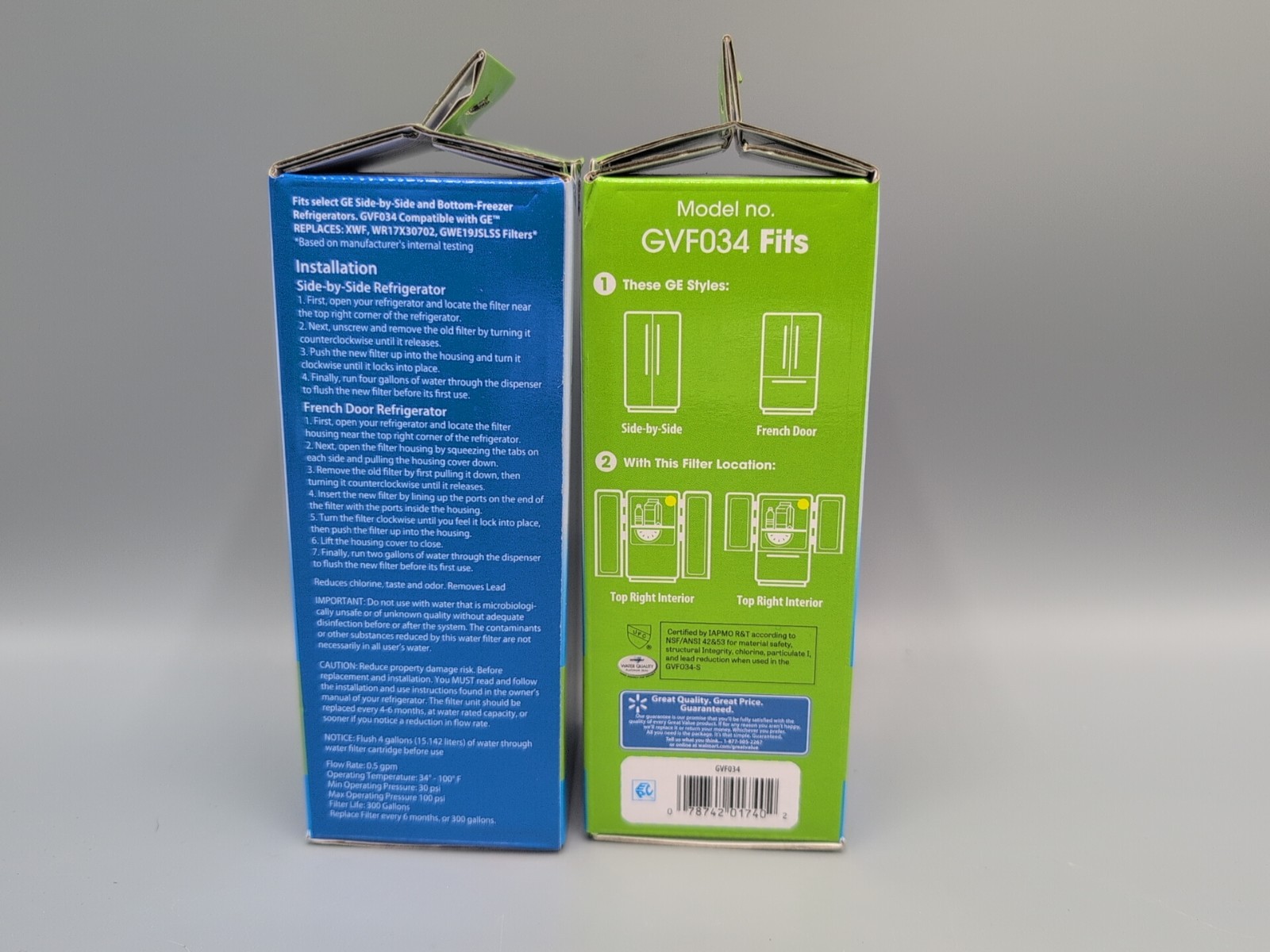 2 Packs GREAT VALUE GE XWF Refrigerator Water Filter Replacement GVF034 New