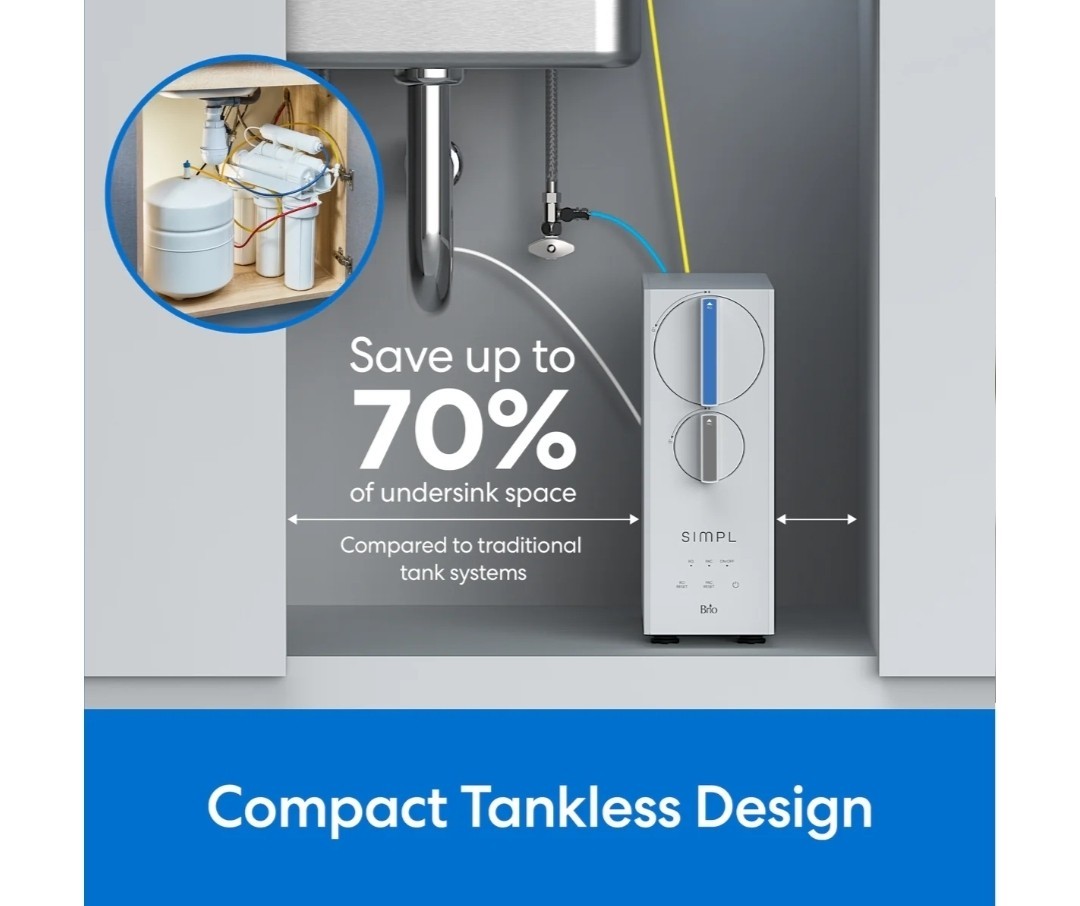 *NEW Brio SIMPL Tankless Reverse Osmosis (RO) Undersink Filtration System 400GPD
