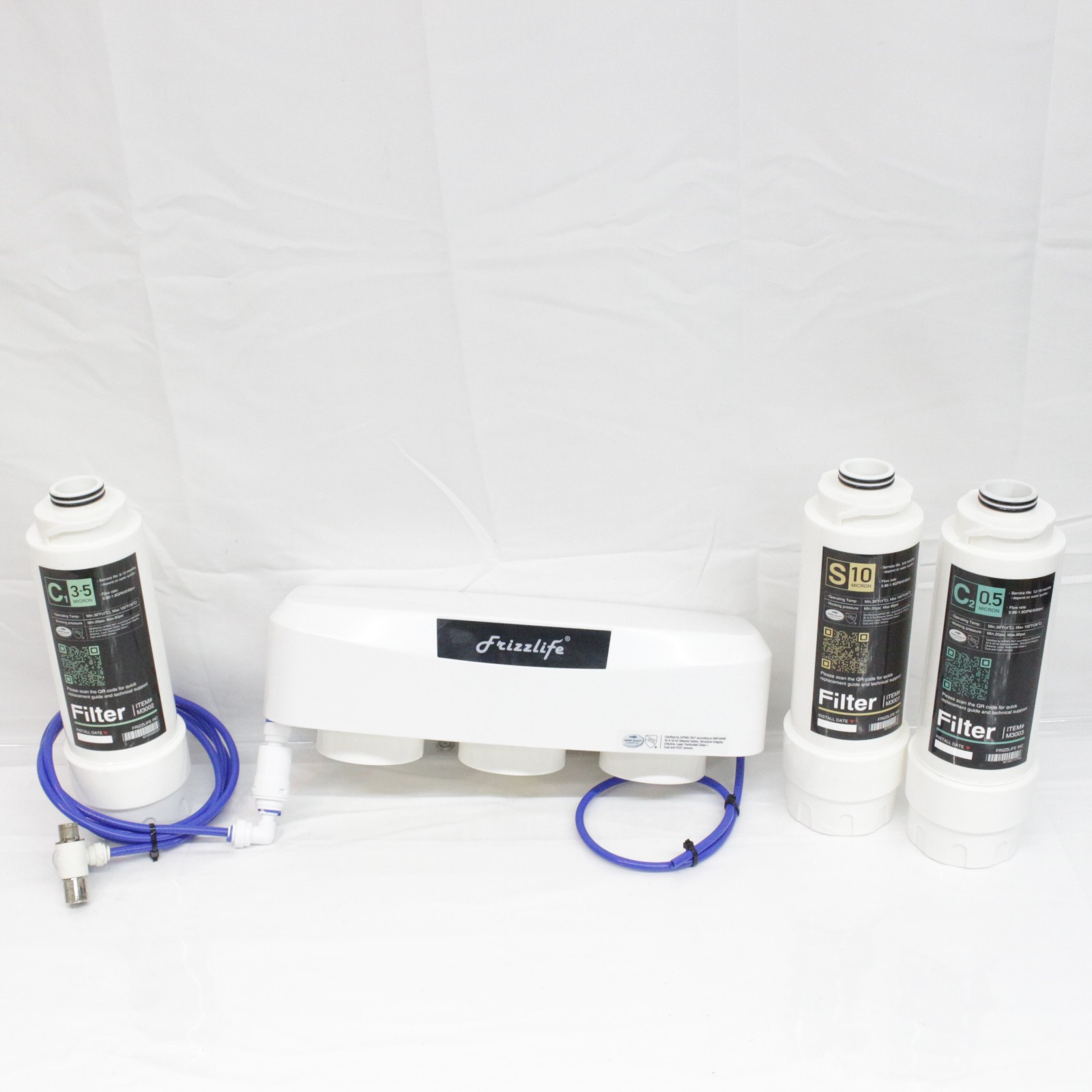 Frizzlife Under Sink Water Filter Base Only SK99, 3-Stage 0.5 Micron