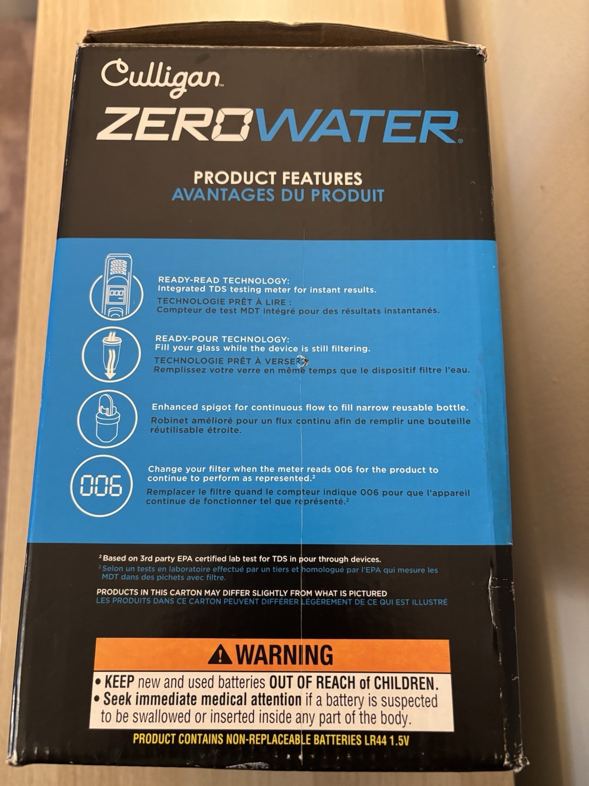 Culligan ZeroWater 5-Stage Water Filter | Lightly Used & Open Box | 22 Cups