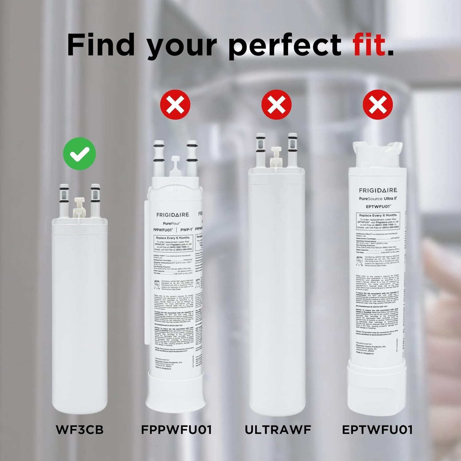 Frigidaire WF3CB Water Filter for Frigidaire Refrigerator – White 1PC