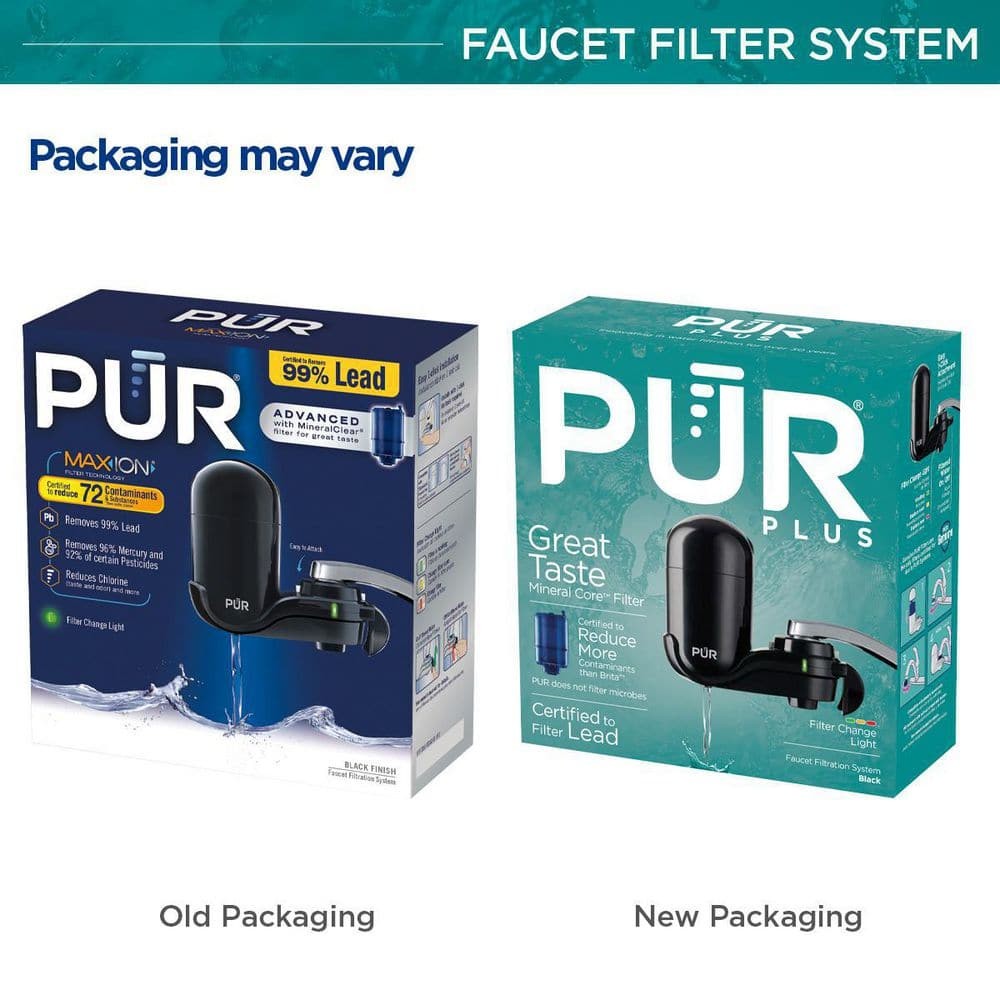 PUR PLUS Faucet Mount Filtration System, Black