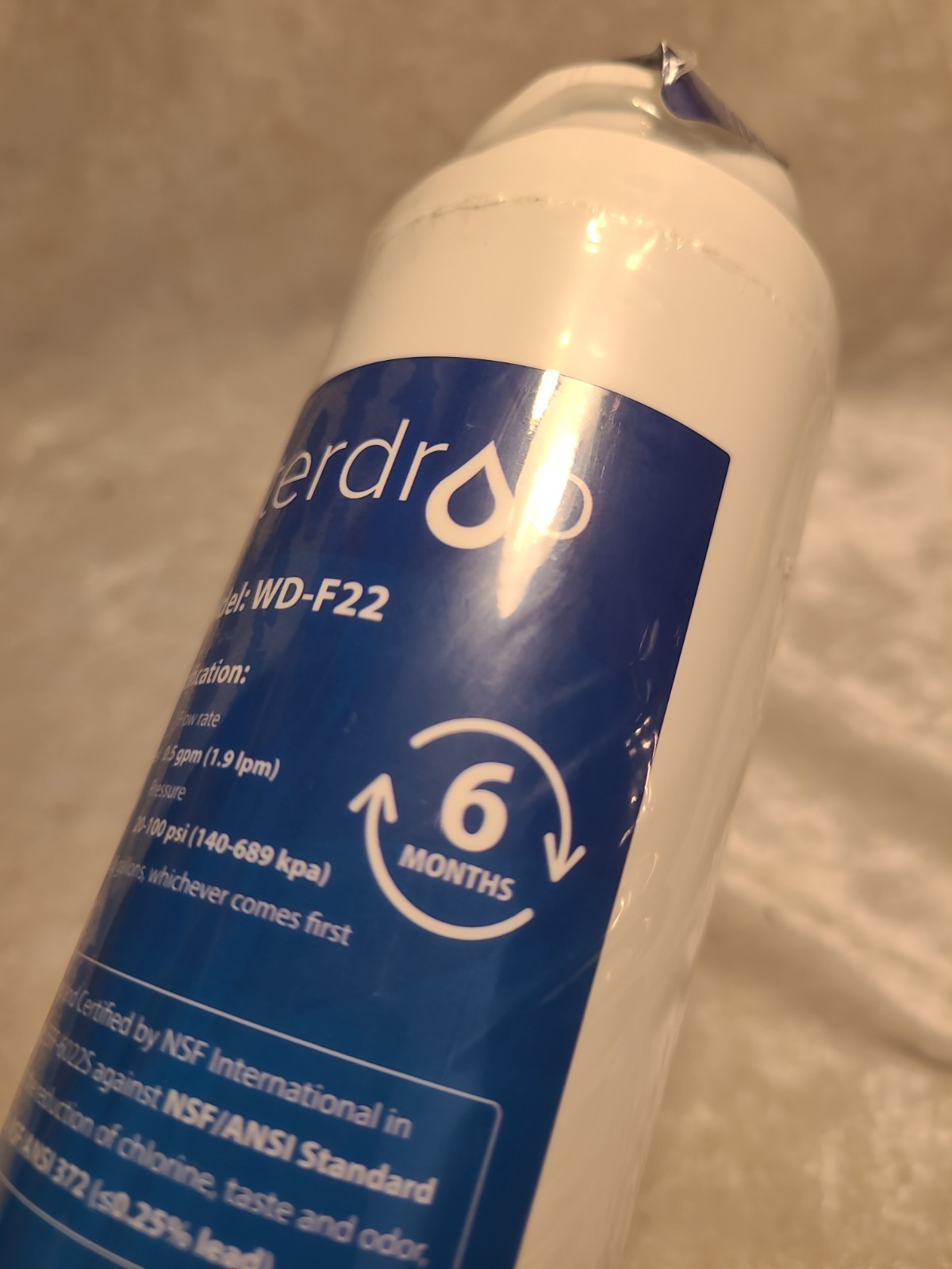 New Sealed Waterdrop WD-F22 Replacement For GE MSWF Refrigerator Water Filter