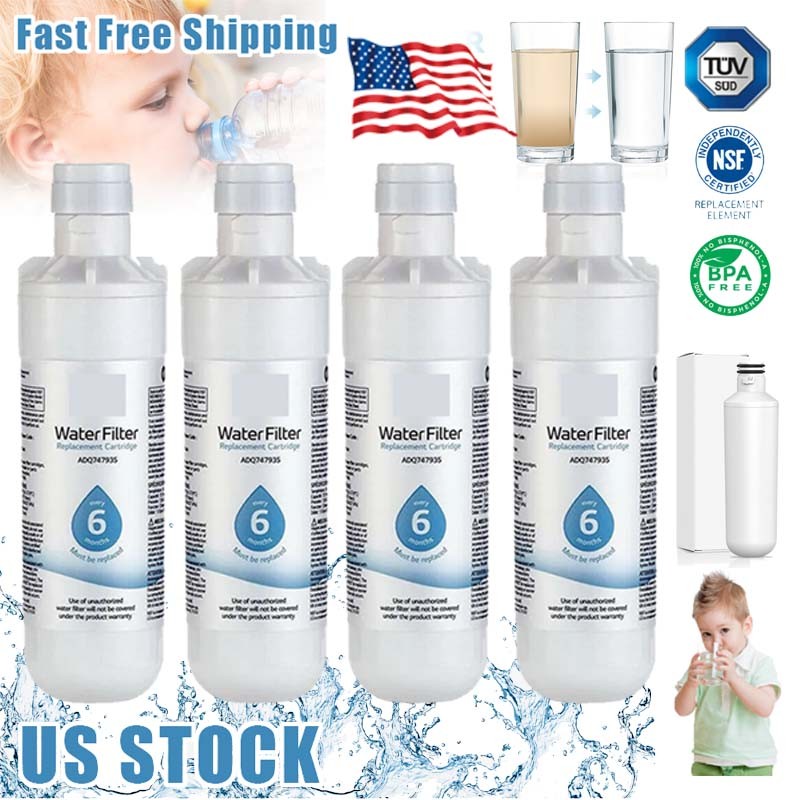 1-4PACK Fits for LG LT1000P Replacement Refrigerator Water Filter ADQ747935 New