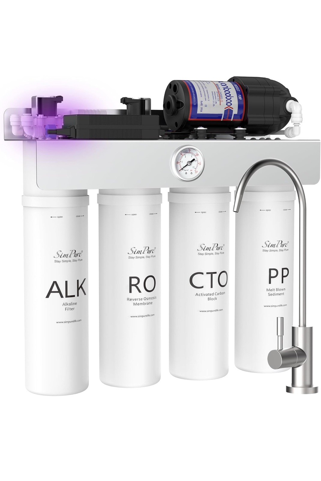SimPure T1-400ALK Alkaline UV Reverse Osmosis System, NSF/ANSI 58 Certified, Tan