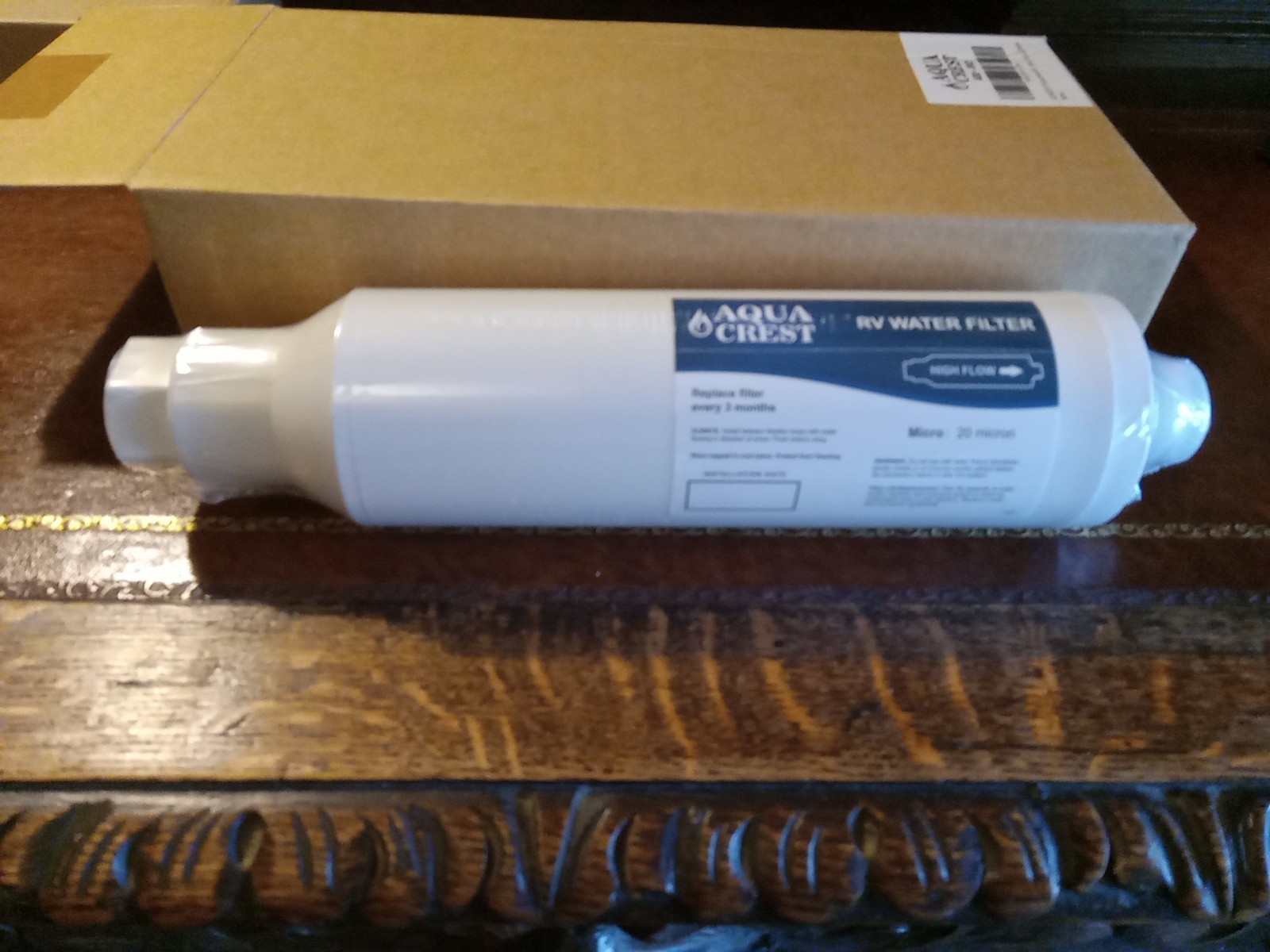 Aqua Crest RV Water Filter 20 Micron High Flow, Replacement Every 3 Months