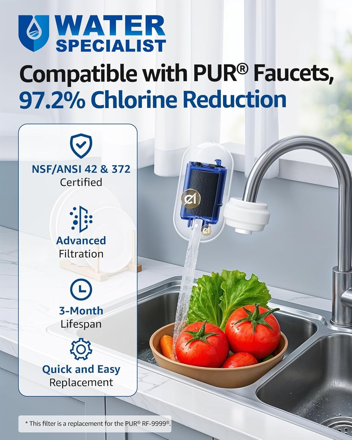 708A Faucet Replacement Filter, Compatible with All PUR PLUS Water Filter, PU…