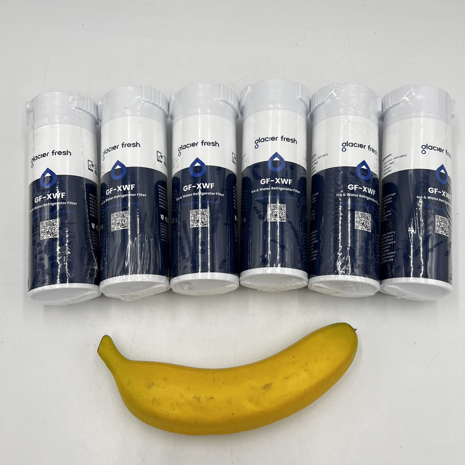GLACIER FRESH GF-XWF Refrigerator Water Filter Replacement for GE XWF New 6 Pack