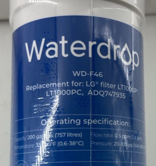 3 pk Waterdrop Water Filters WD-F46 Replacement For LG LT1000P/PC ADQ747935