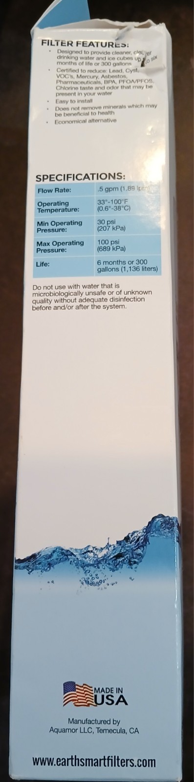 New Earth Smart Refrigerator Replacement Water Filters W-2 Fits Multiple Options