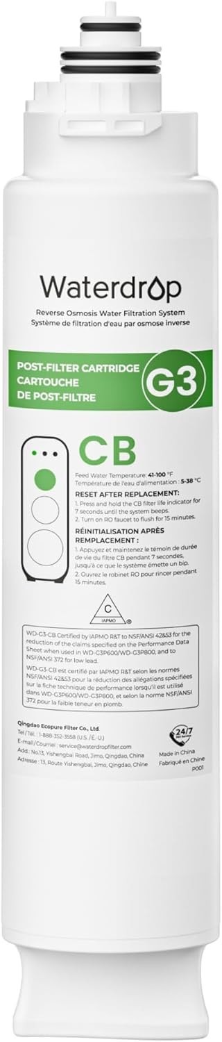 Waterdrop G3-N3CB Filter, Replacement for Waterdrop G3-W & G3P600 & G3P800