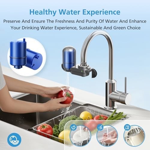 6 Pack Faucet Mount Replacement Filter – 3-in-1 Mineral Filtration, Lead Removal