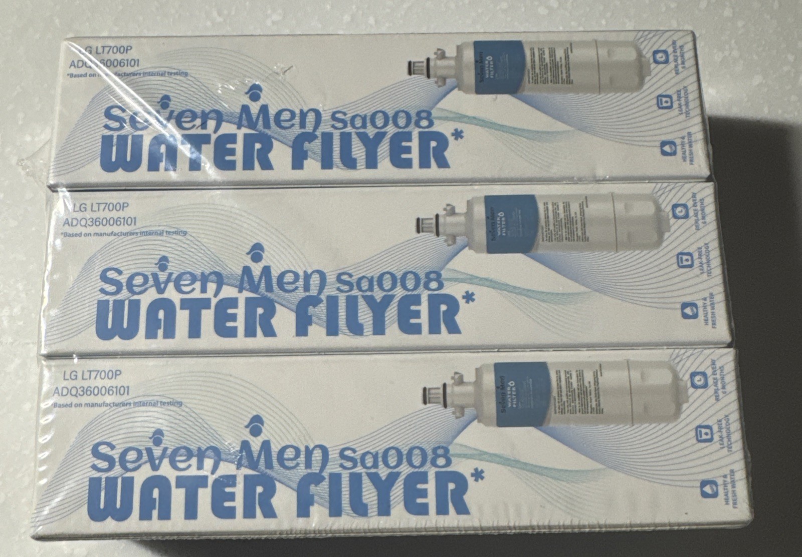 Fit For LG LT700P ADQ36006101 RWF1200A Water Filter Air Filter 3 Pack