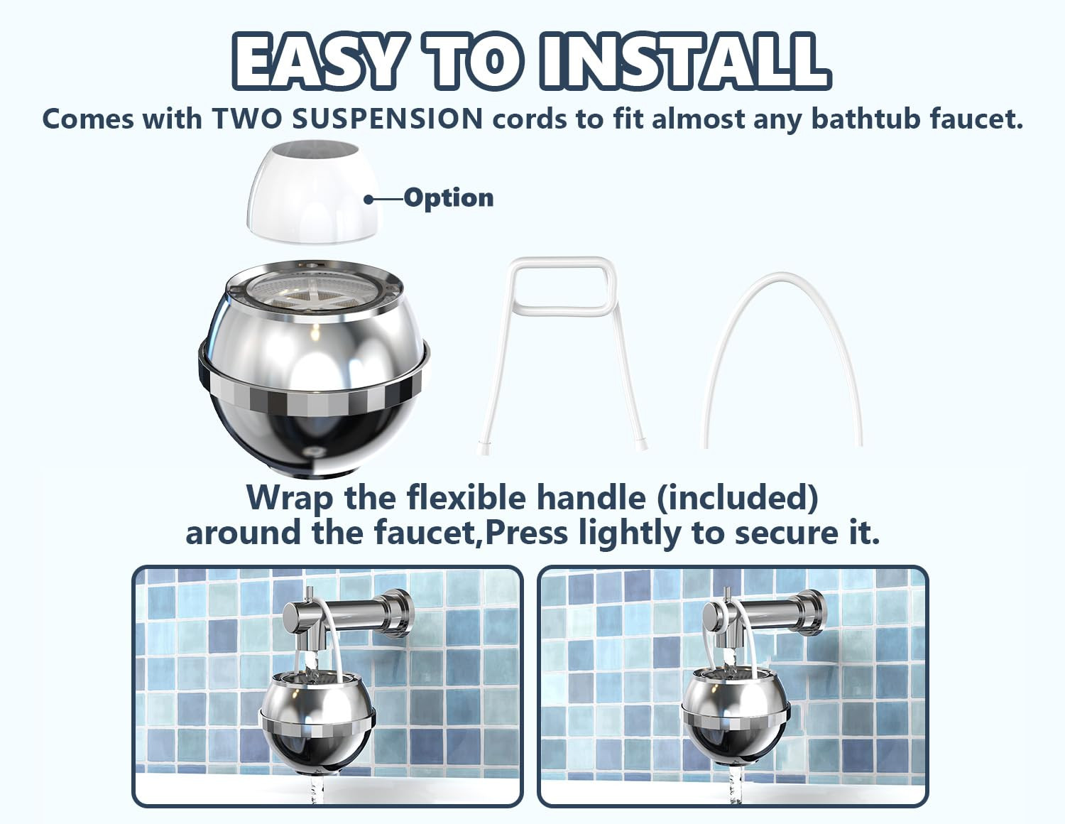 Bathtub Water Filter for Tub with Overflow,2,500 Gallons of Filtration,8 Stages
