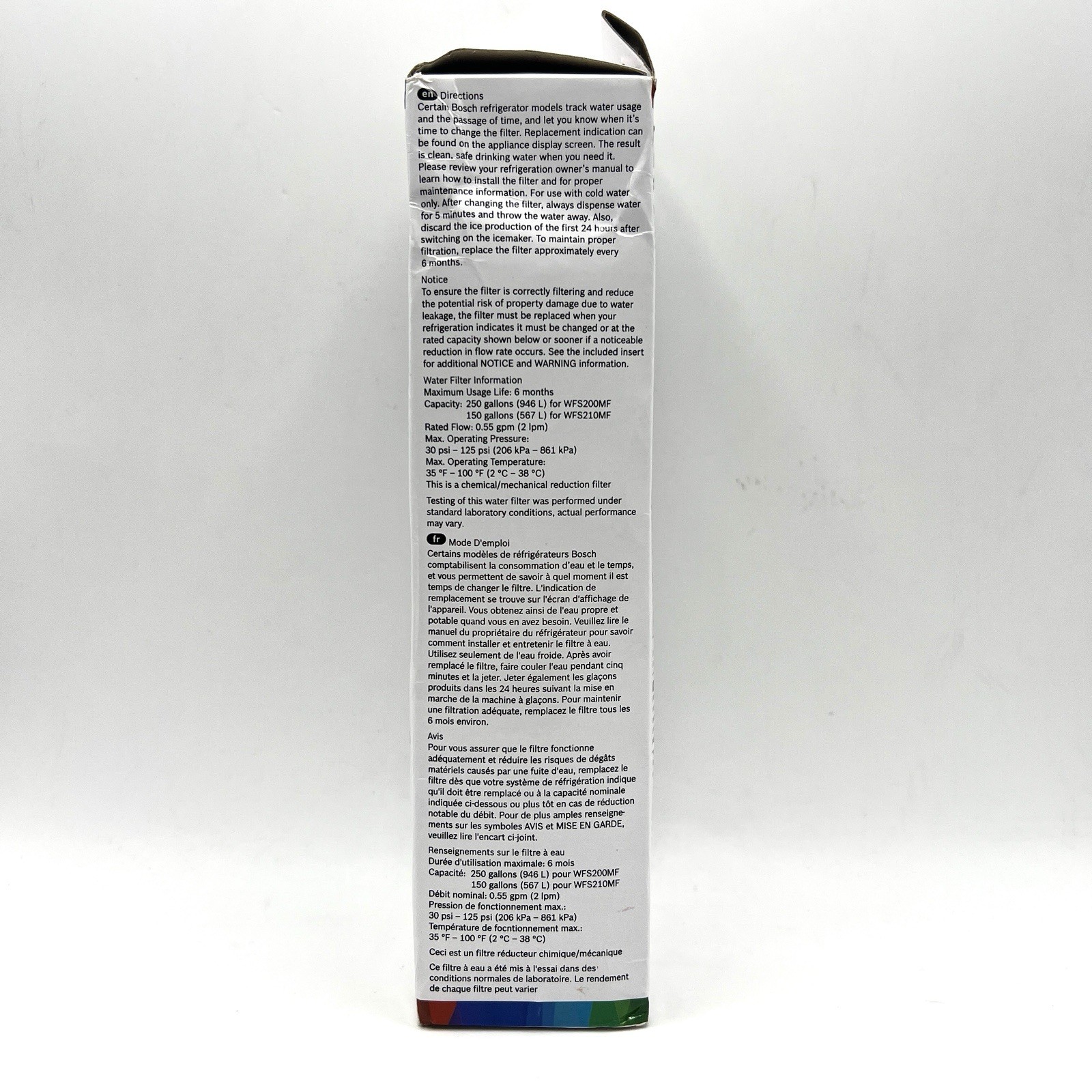 Bosch UltraClarity Pro BORPLFTR50 Water Filter White #WFS200MF/WFS210MF