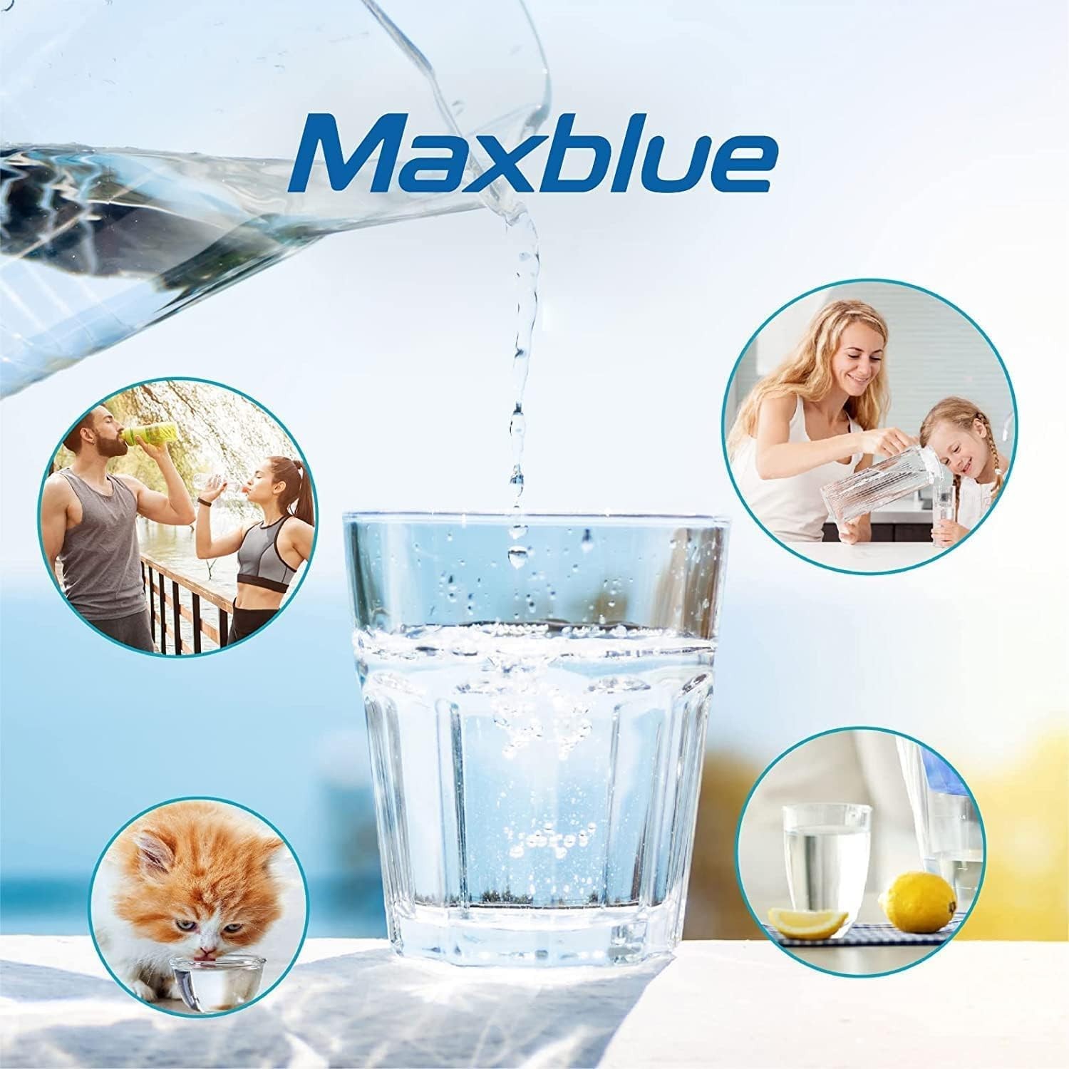 Maxblue MB-F13 Refrigerator Water Filter, Replacement for GE® MWF®, 3 Filters