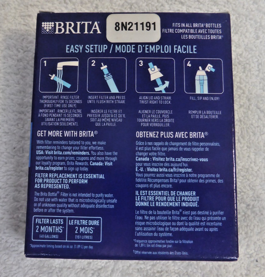 Pair of NEW 3 Count Brita Water Bottle Replacement Filters
