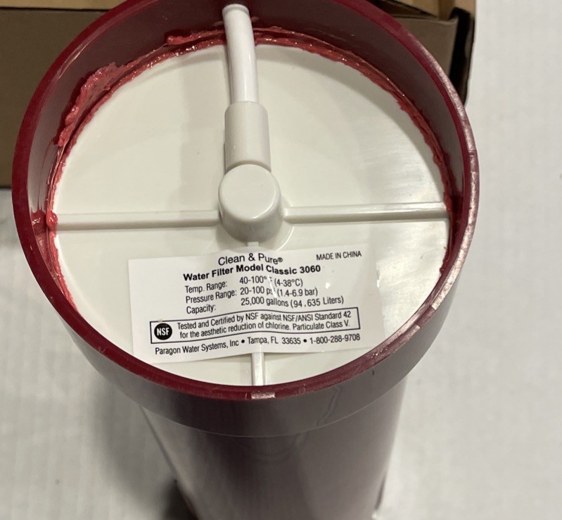 Clean & Pure Classic P3060 Countertop Faucet Water Filter 25,000 Gallon Red