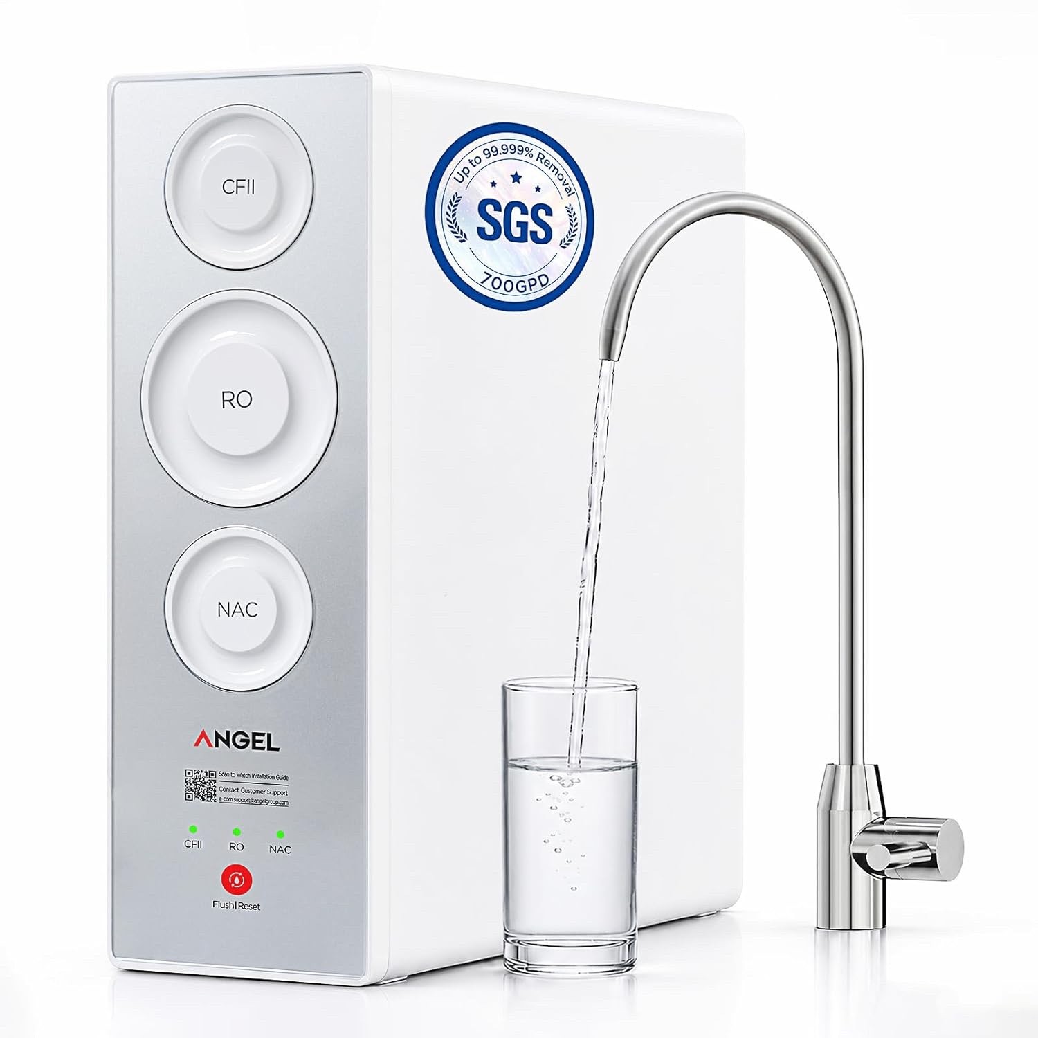 ANGEL X2 Tankless Reverse Osmosis Water Filter System, 700GPD, Removes 99% PFAS