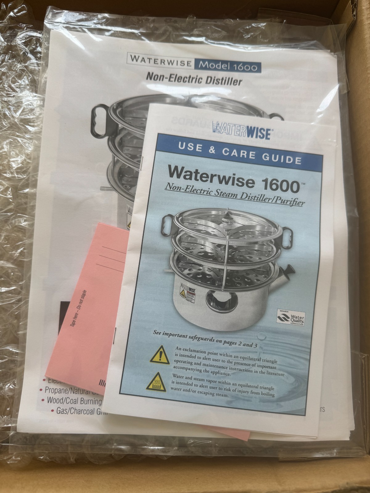 Waterwise 1600 Non Electric Water Distiller Purifier Stainless Steel NIB