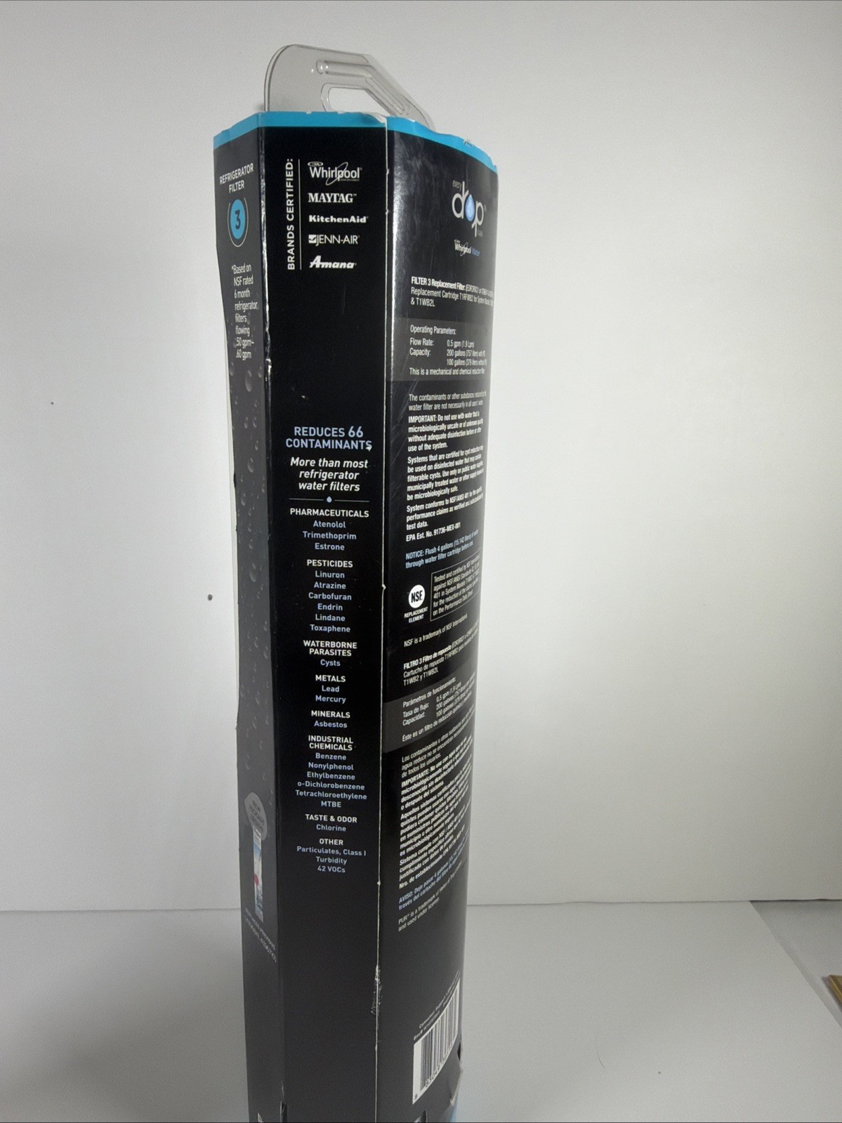 Every Drop #3 Ice & Water Refrigerator Filter for System Models T1WB2 & T1WB2L