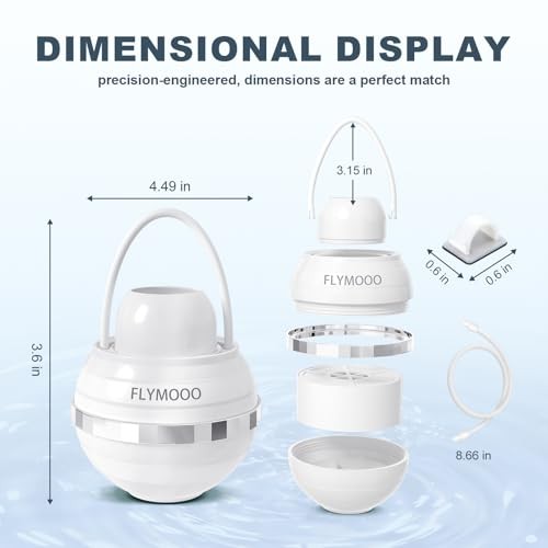 FLYMOO BATH FILTER TUB FAUCET – 8 STAGES BATHTUB WATER FILTER F35 – WHITE