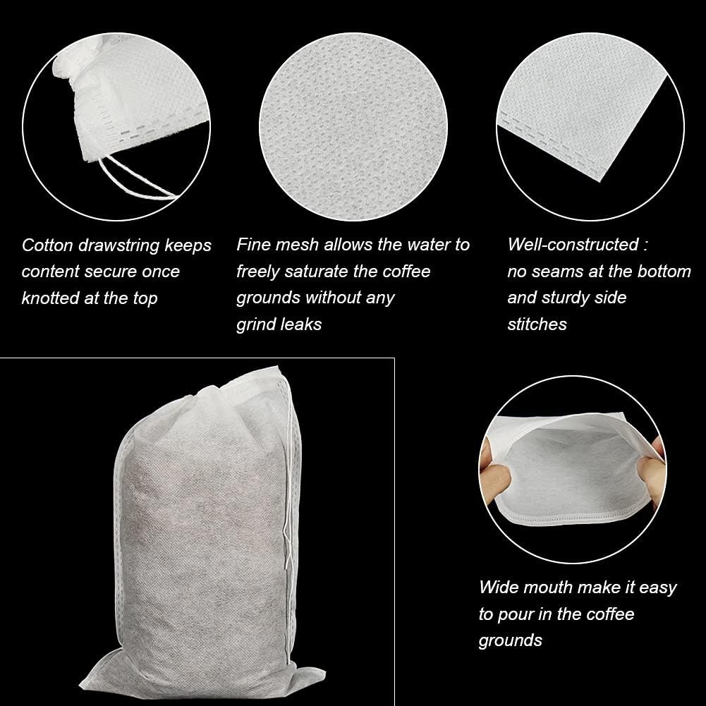 50pcs No Mess Large Cold Brew Bags, 8×12 inch Disposable Coffee