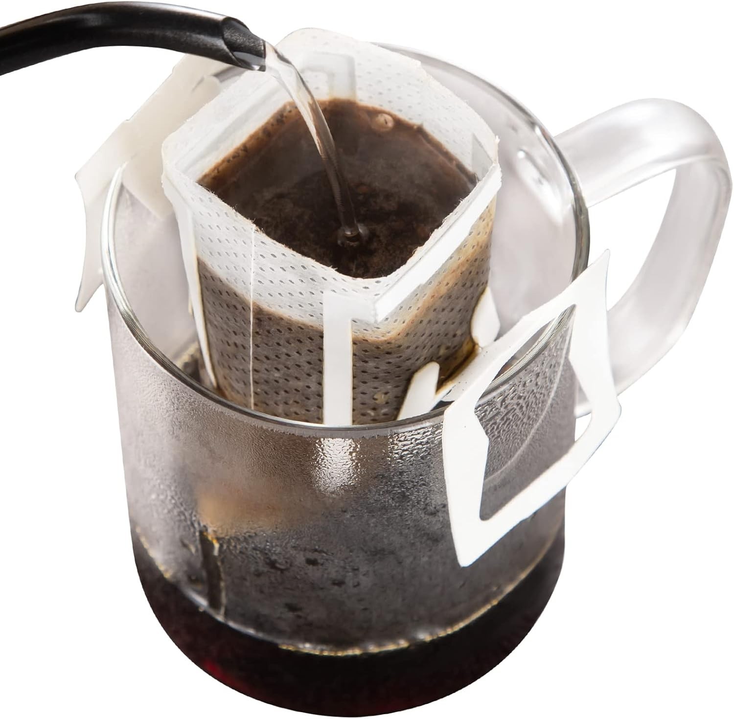 PARACITY 50Pcs Portable Coffee Filter Bag with Hanging Ear Design, White