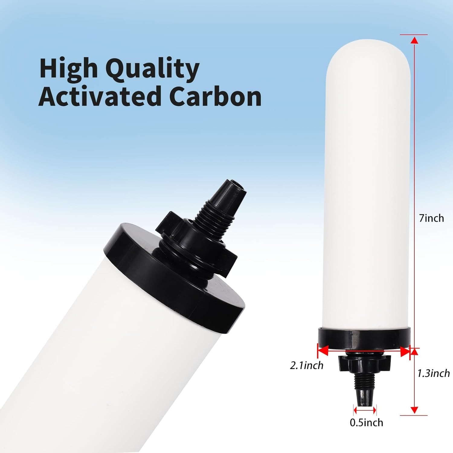 2 Pack 7″ Ceramic Water Filters with Activated Carbon – Superior Purification