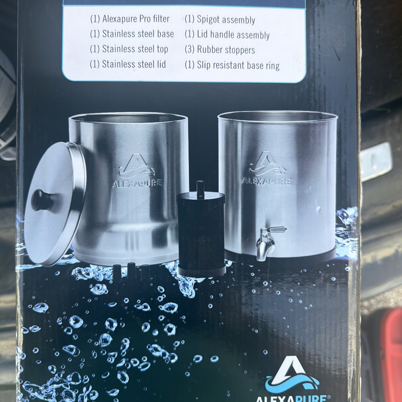 BRAND NEW Alexapure Pro Stainless Steel Water Filtration System Gravity Fed