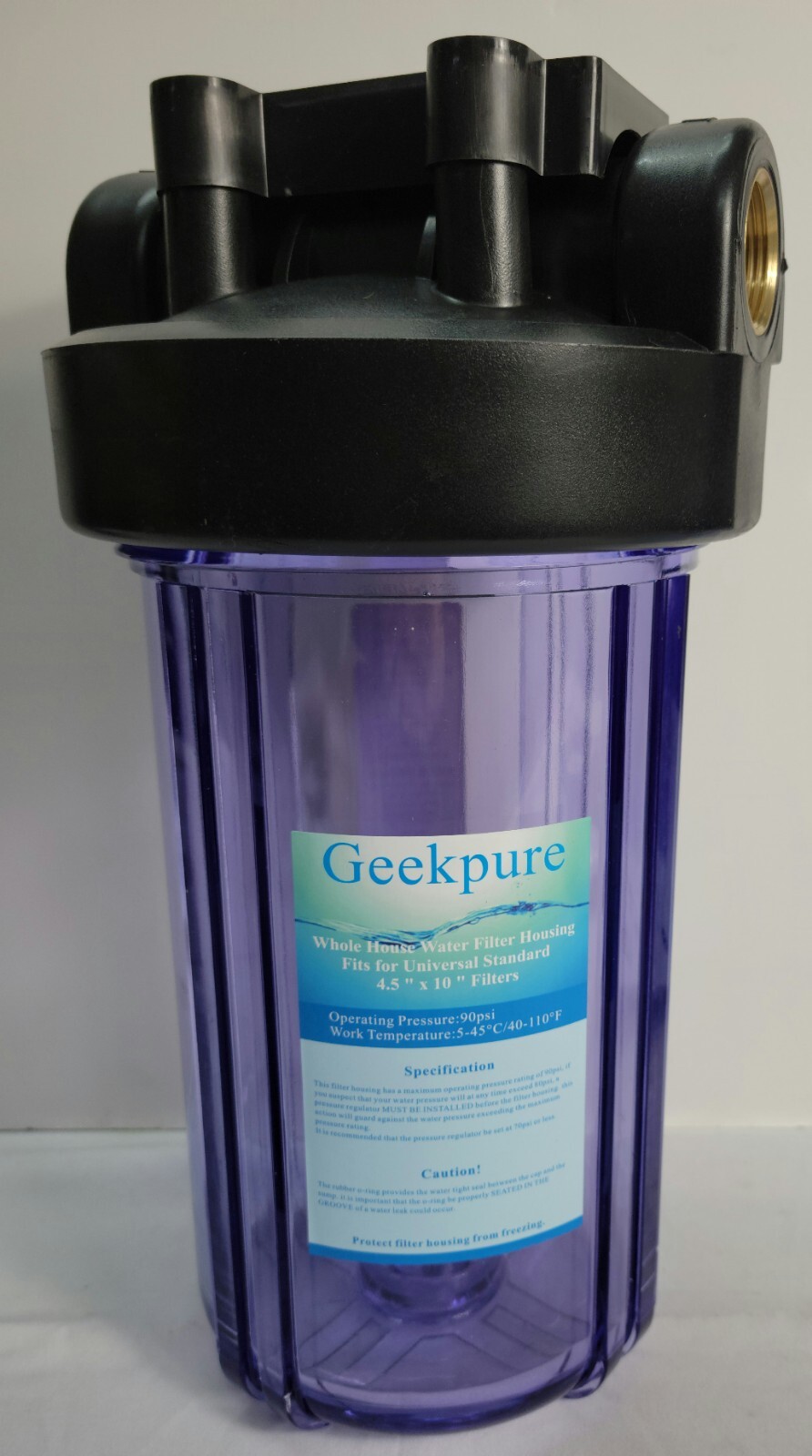 Geekpure 2 Stage Whole House Water Filter System with 10-Inch Big Clear Housing