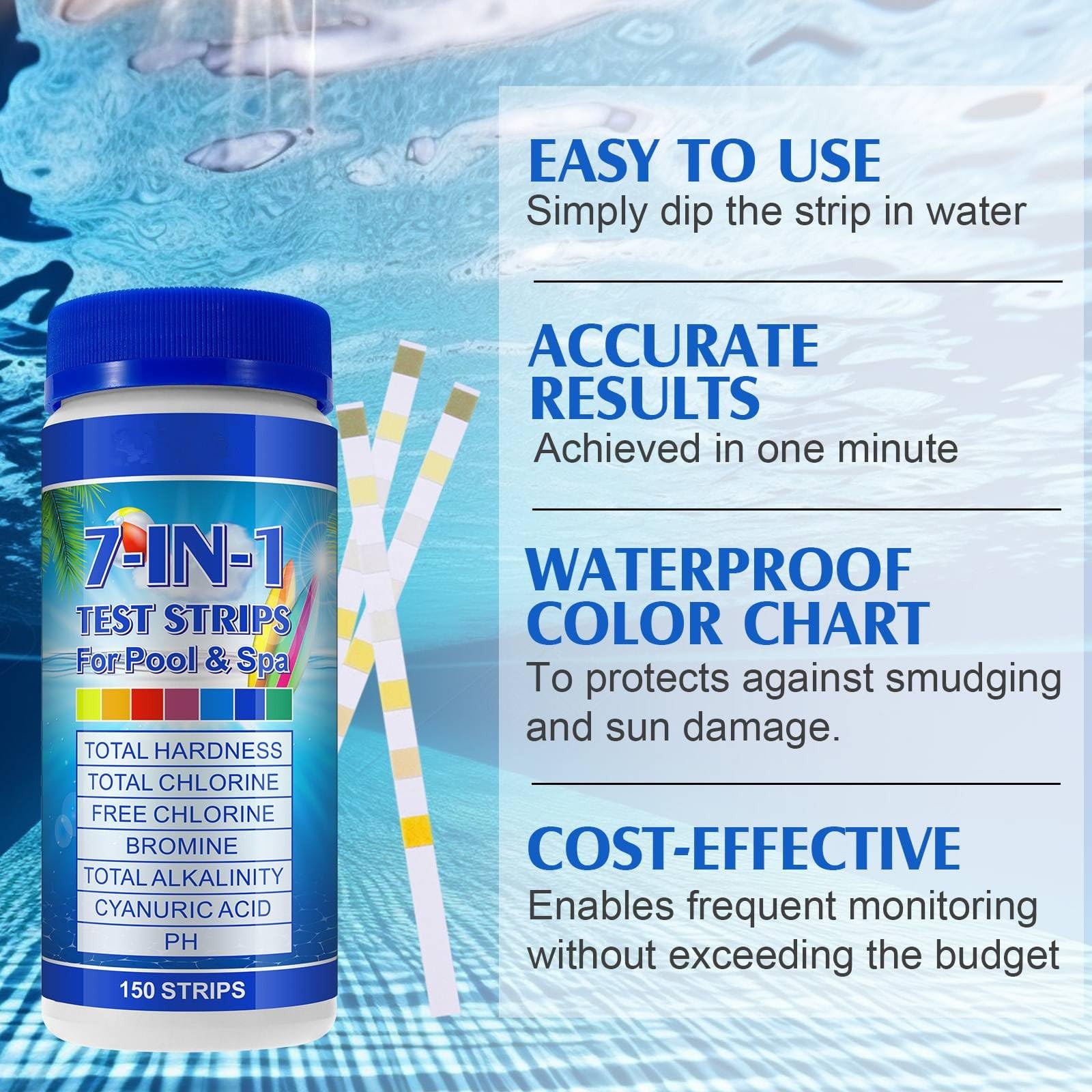 Pool Test Strips 7-in-1 (150Pcs)| Hot Tub for Swimming &…