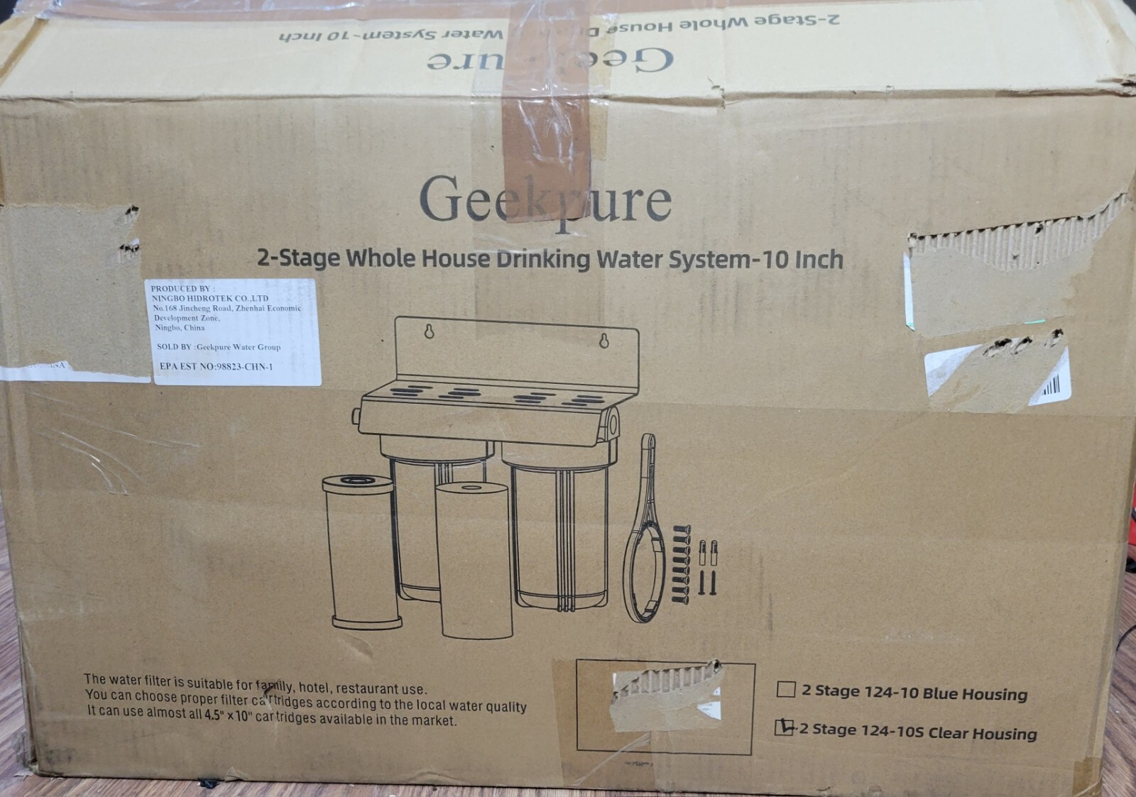 Geekpure 2 Stage Whole House Water Filter System with 10-Inch Big Clear Housing