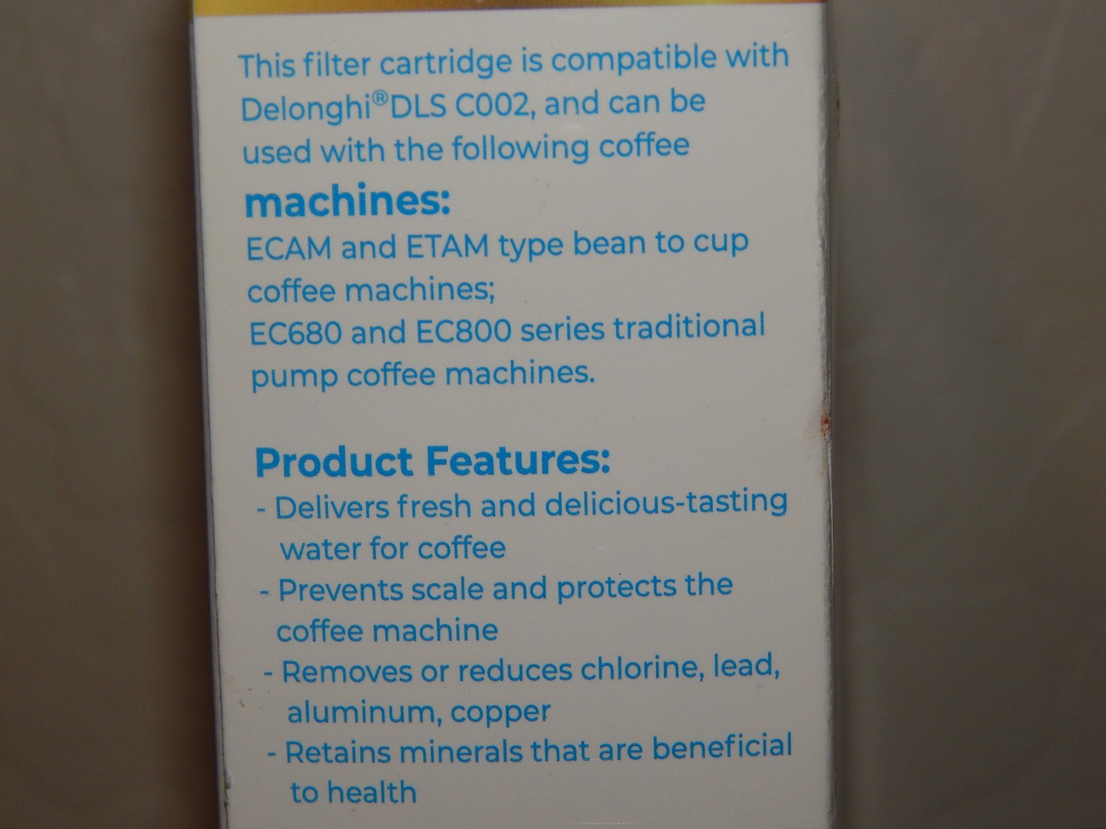 2 packs Water Filter Compatible with Longhi Filter ECAM ETAM, EC680,