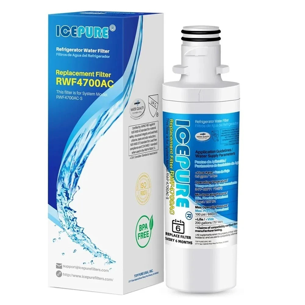 ICEPURE RWF4700AC Water Filter Fits LT1000P, ADQ747935, LMXS28626D, LT1000PC NEW