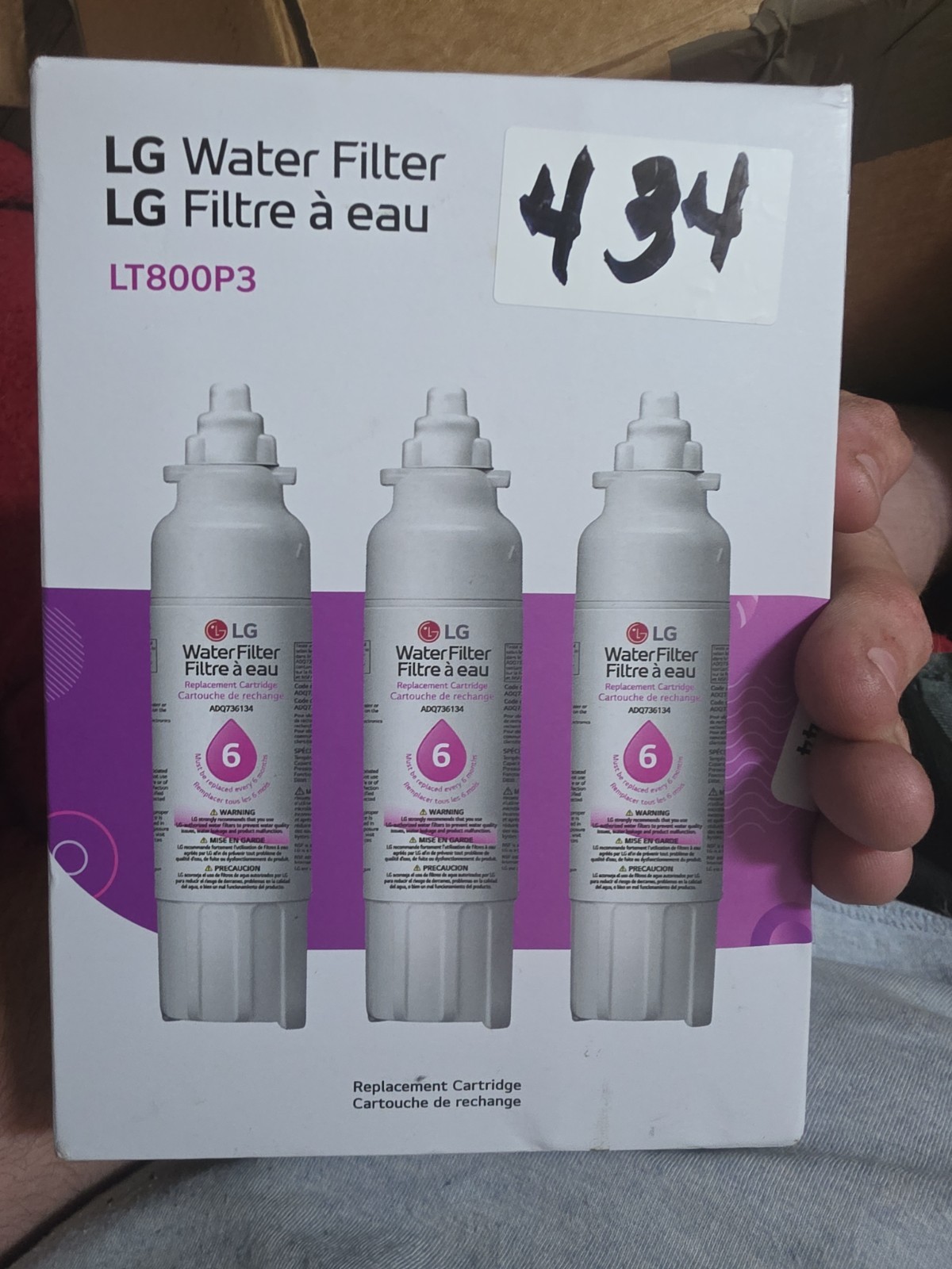 LG Water Filter LT800P3 Replacement LG Refrigerator 3-Pack- ADQ73613401-S -NEW