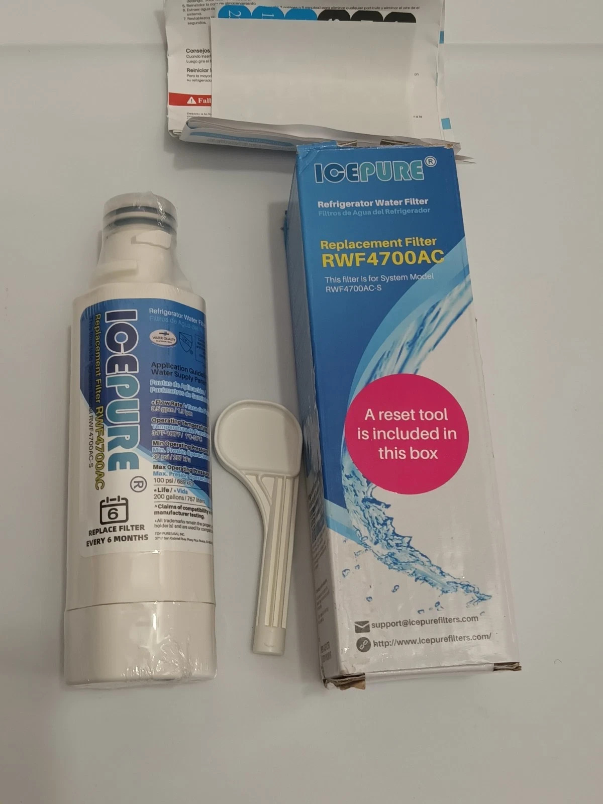 ICEPURE RWF4700AC Water Filter Fits LT1000P, ADQ747935, LMXS28626D, LT1000PC NEW