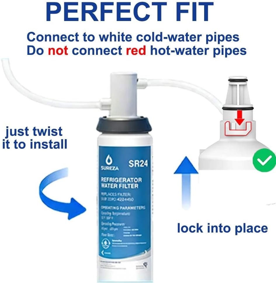 for Sub-Zero 4204490 Water Filter and Air Cartridge-7042798 Combo Pack Set