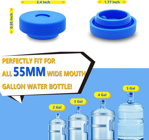 Striludo 3 Packs 5 Gallon Water Jug Cap,Reusable 5 Gal Caps for blue