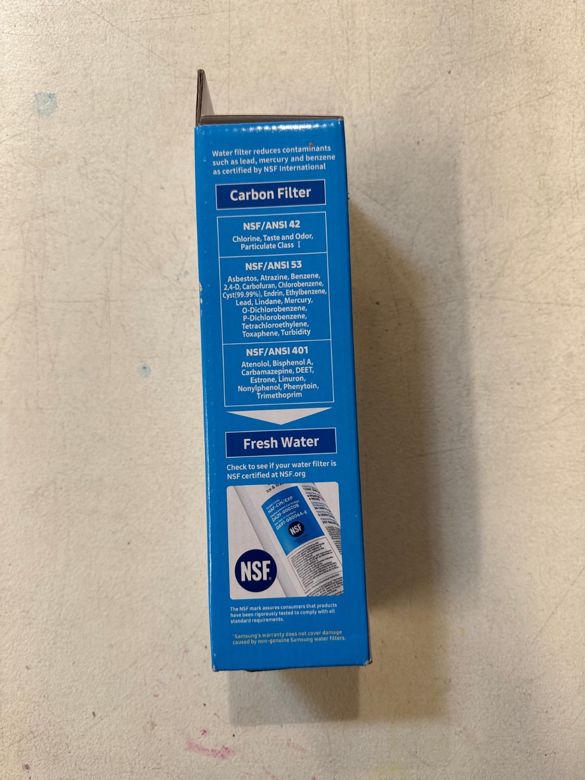 SAMSUNG Genuine Filter for Refrigerator Water and Ice, Carbon Block Filtration