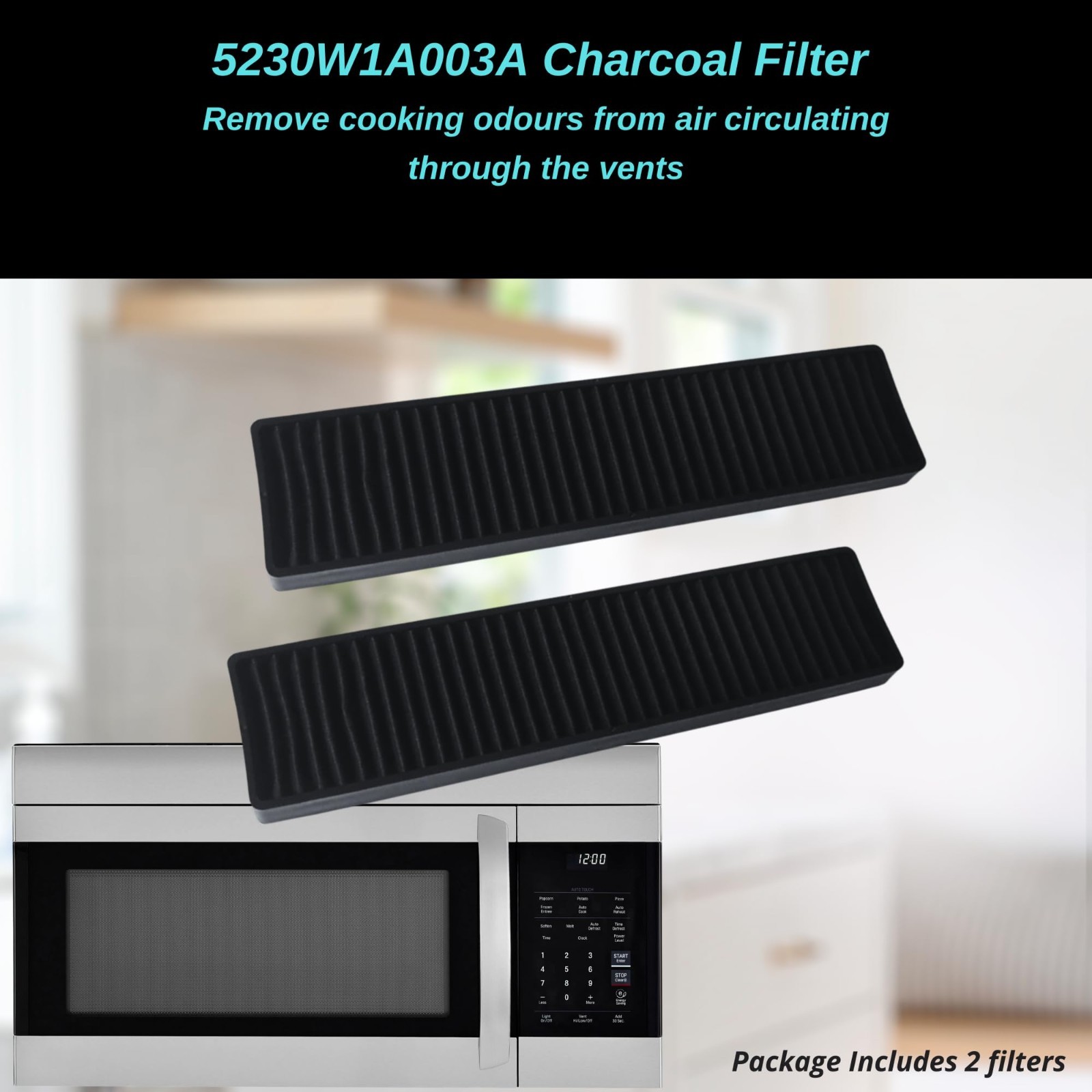 2 Pack Replacement Charcoal Filters for LG Microwaves – Compatible with Multiple