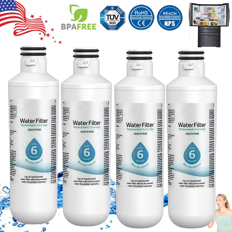 4/2/1 PACK for LG LT1000P ADQ747935 Refrigerator Water & Ice Filter Replacement