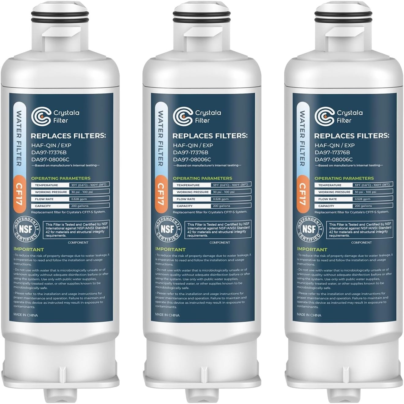 Samsung HAF-QIN Refrigerator Water Filter DA97-17376B CF17 3 Pack