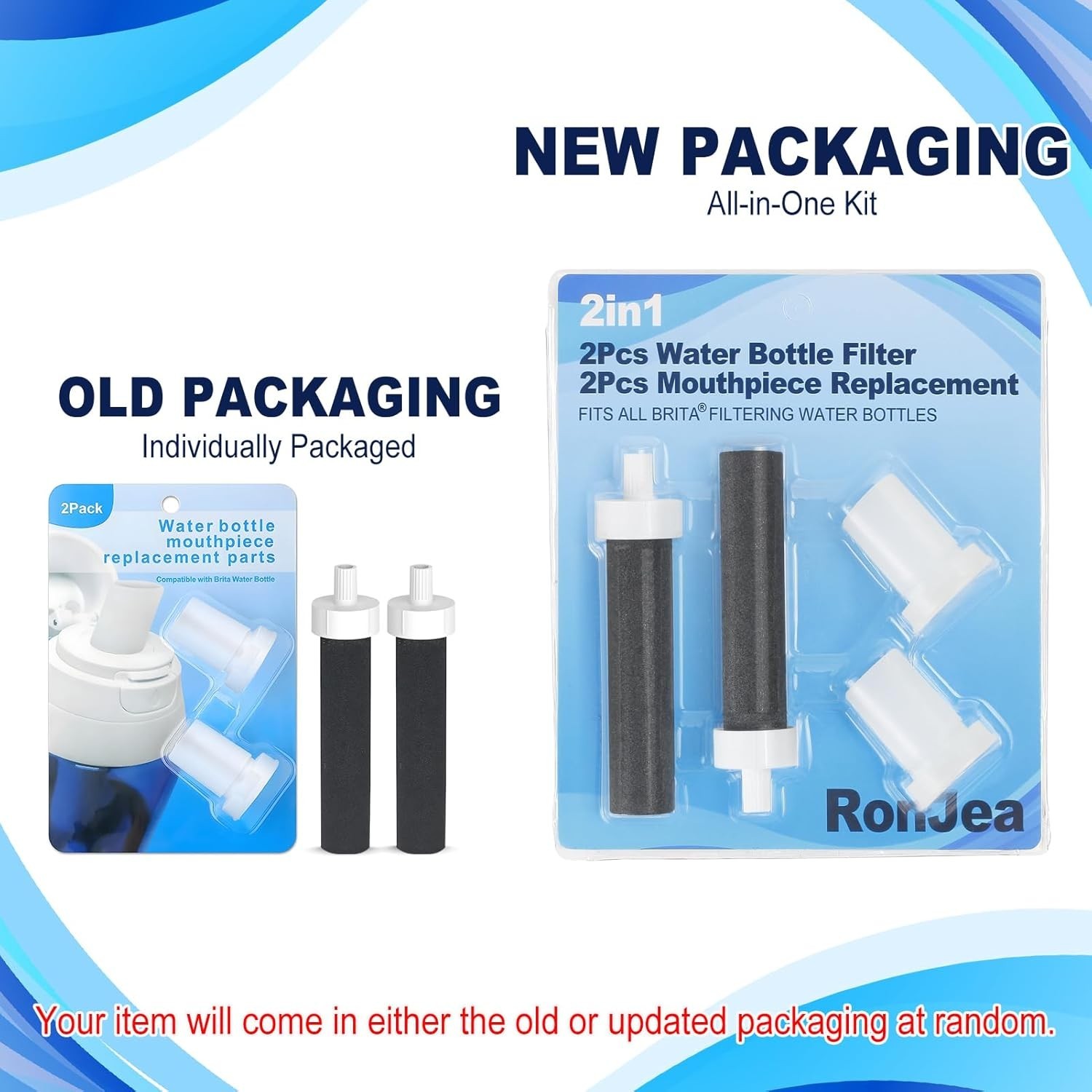 Brita 2In1 Water Bottle Filter & Mouthpiece Replacement – 2Pcs Filter & 2Pcs Bit