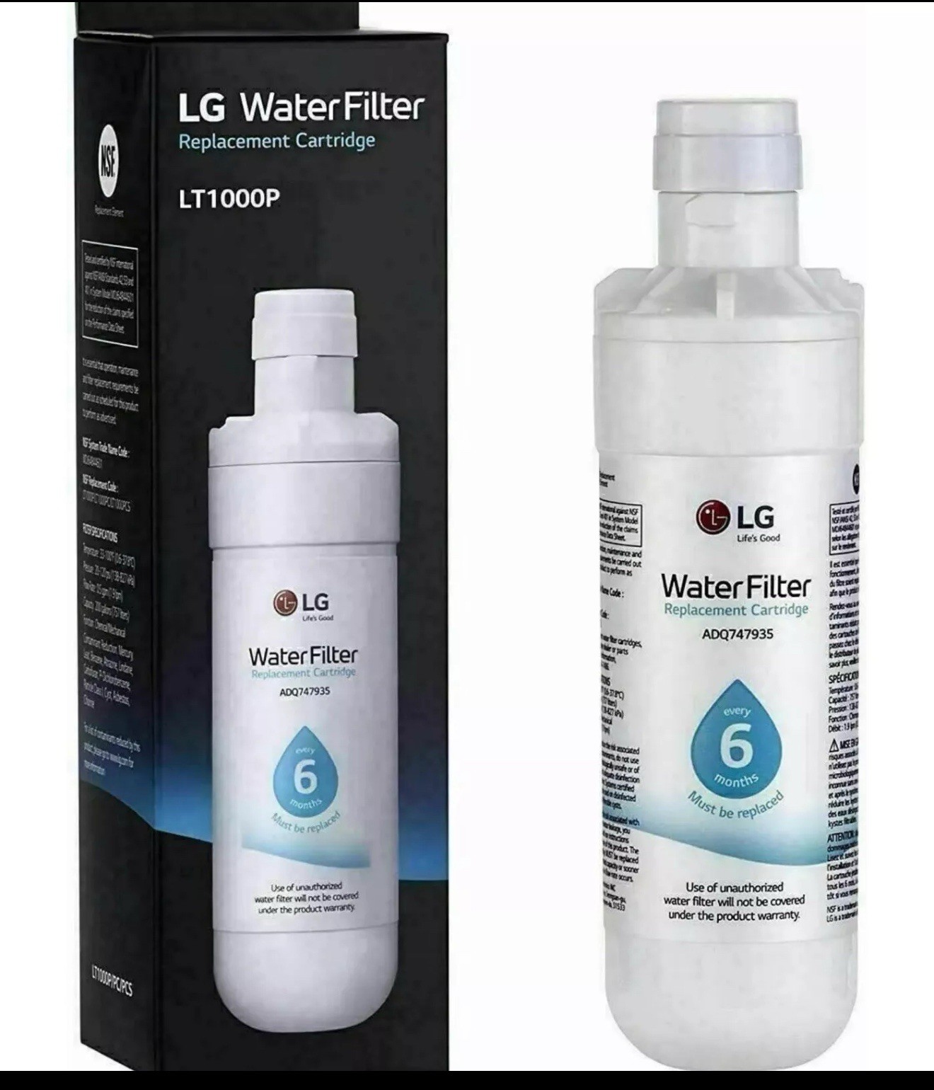LG Water Filter Replacement Cartridge LT1000P/PC/PCS / 2 PC LOT