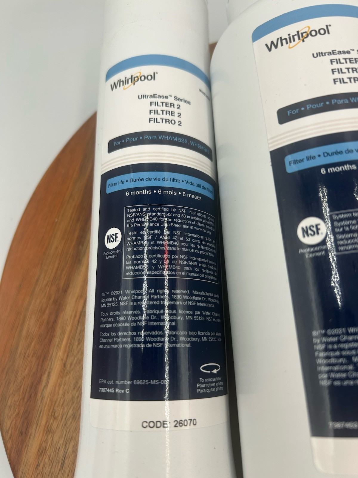 Whirlpool WHEMBF5 Under Sink Water Purifier Replacement Filters for WHEMB40 New