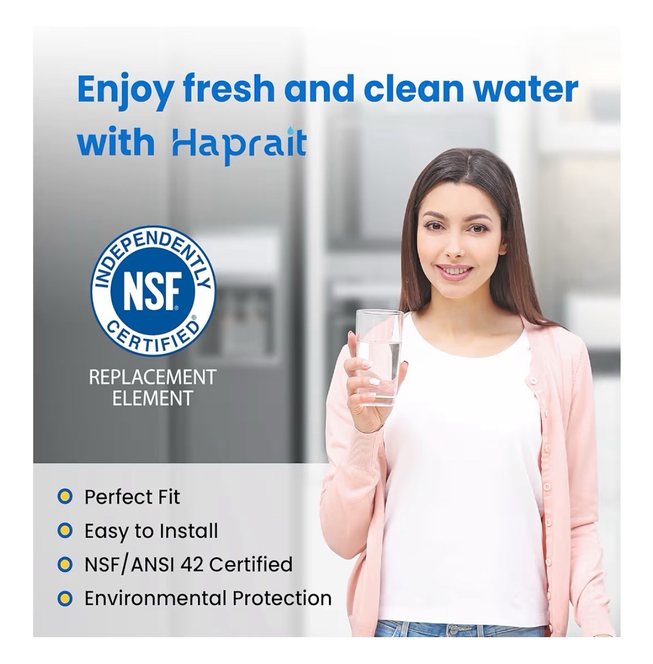 3pk HARPRAIT Water Filter for Frigidaire WF3CB, Cocunut Carbon Filter NEW-OPEN