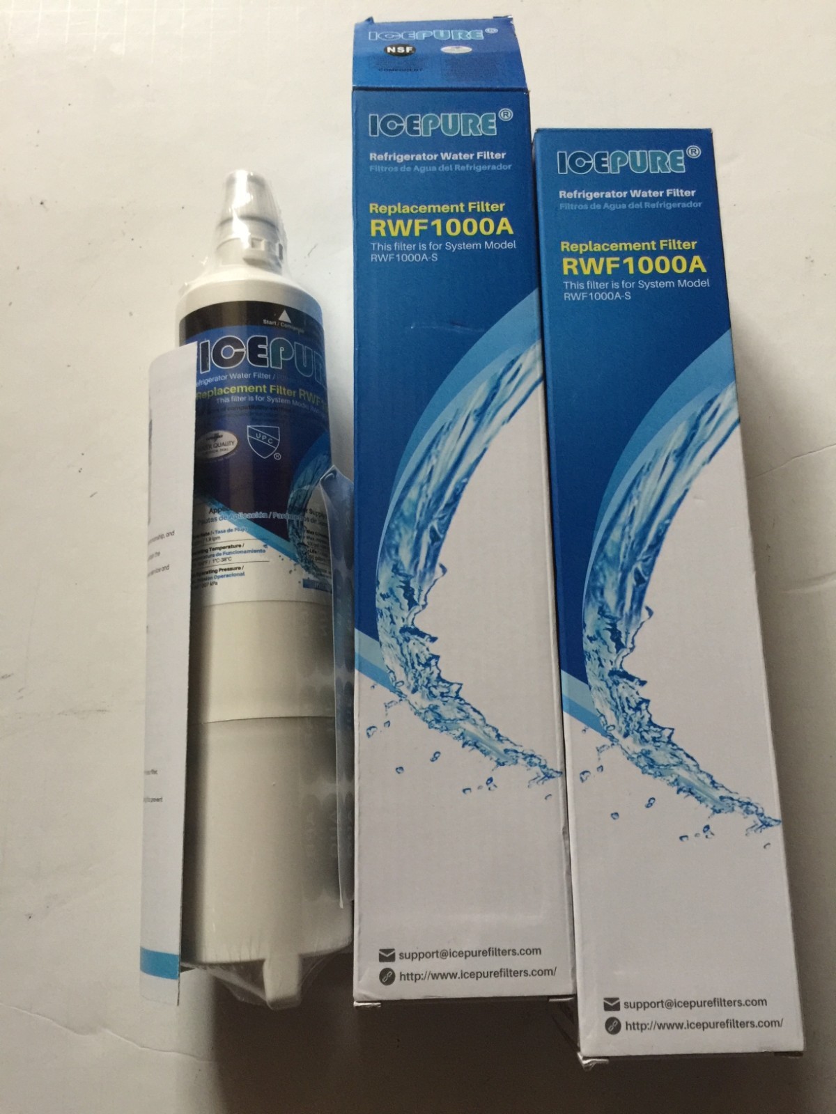 2 packs ICEPURE RWF1000A-S Refrigerator Water Filter LT600P, 469990,