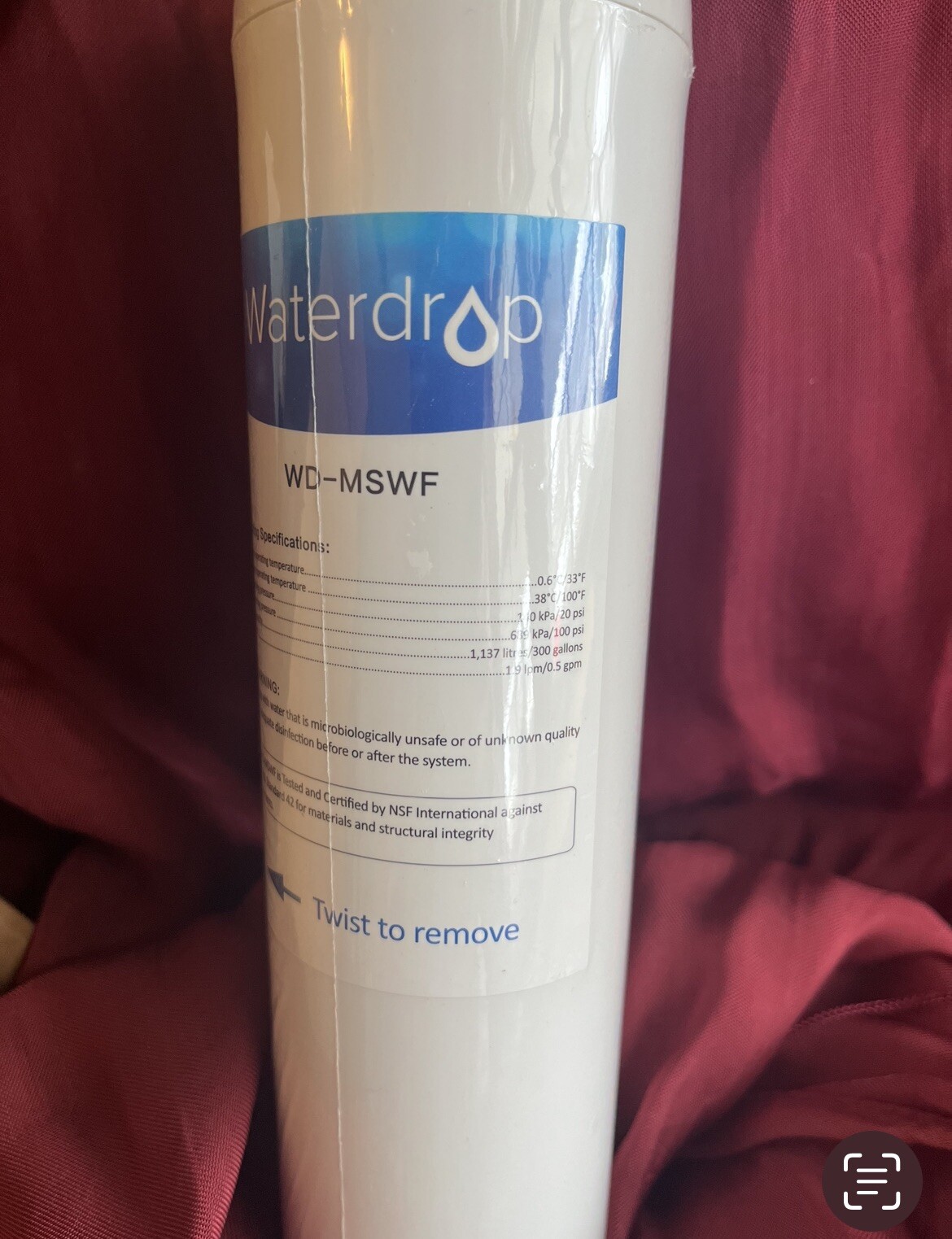 NEW – 4 Pack Waterdrop Replacement Refrigerator Water Filter WD-MSWF
