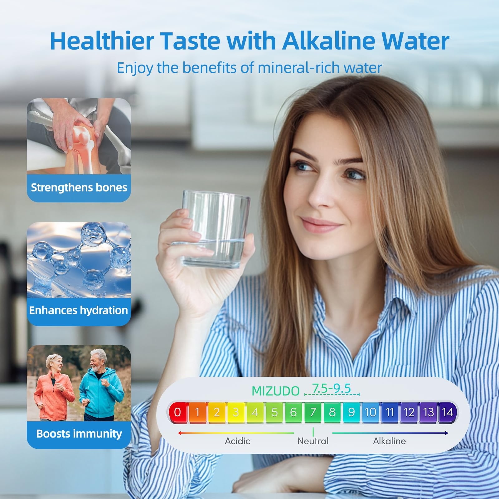 12 Months Remineralization Filter, 1/4″ Quick Connect Alkaline Filter for RO …